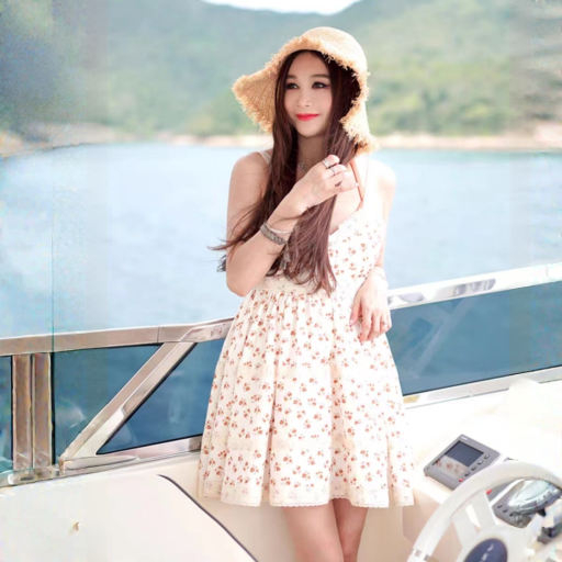 温碧霞代言IRENENA服装品牌夏季新款吊带碎花连衣裙小清新蕾丝花边公主裙