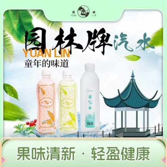 园林牌白柠檬味汽水经典苏州口味汽水童年饮料
